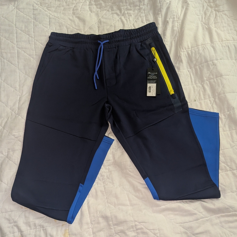 Greyson Sequoia Pants Joggers M Maltese Blue Nylon Cotton Spandex NWT MSRP $198